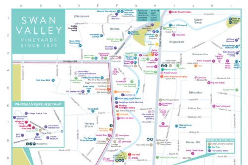 Map of swan valley distilleries 